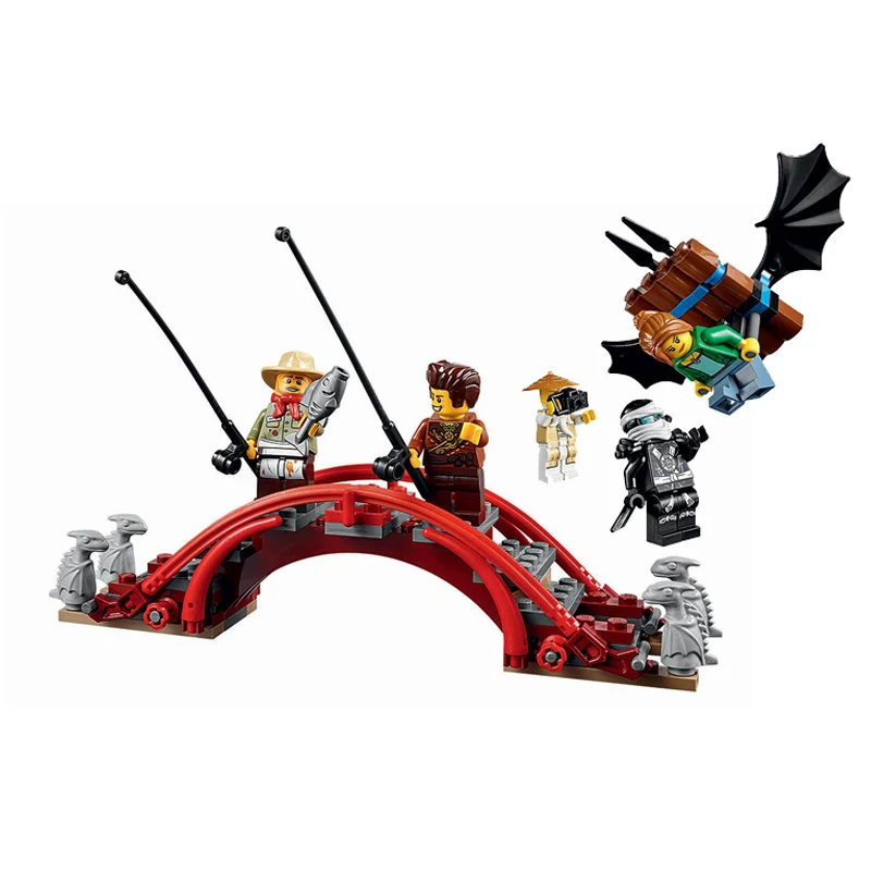 Акция 2150 шт. 10427 Стикс храма Airjitzu ninjagoo гром фехтовальщик строительные блоки кирпичи игрушки 70751