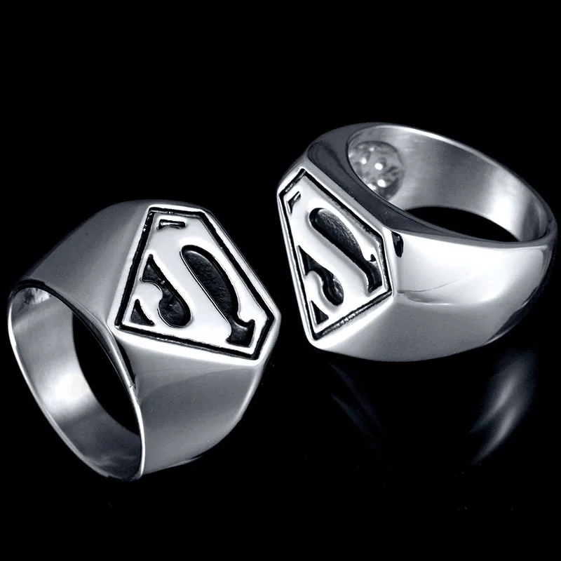 Высокое качество Панк Супермен Супер мощное кольцо миди из нержавеющей стали Signet
