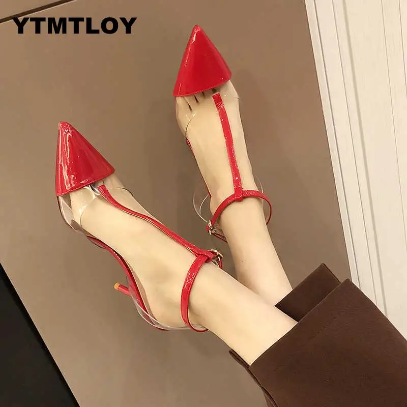 Женские пикантные туфли-лодочки на высоком каблуке черные свадебные туфли с