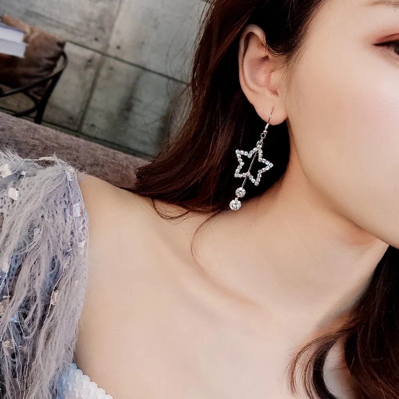 2019 горячие модные серьги гвоздики женские Bijoux Кристалл горный хрусталь полые
