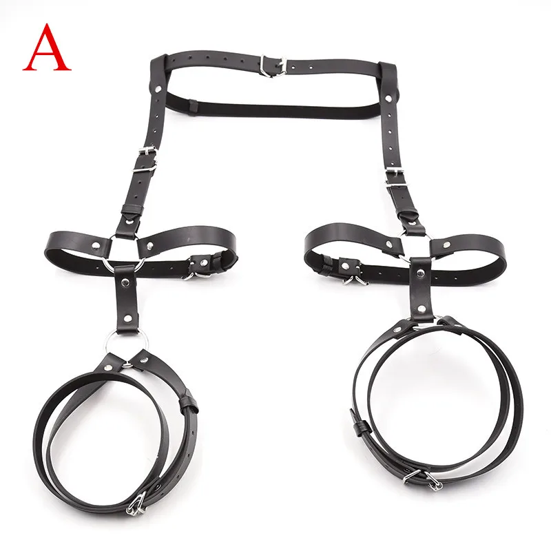 Adult Game Black PU Bondage Gear Female Love Toys Sexy Restraint Leg Belts Device BDSM Sex for Women J10-1-49 | Красота и здоровье