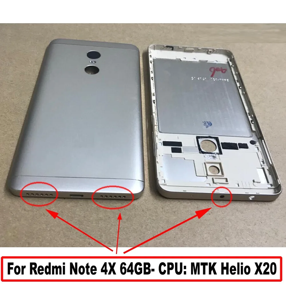 Для Xiaomi Redmi Note 4 Note4X Snapdragon 625 или MTK X20 версия запасные части Задняя крышка батареи Замена