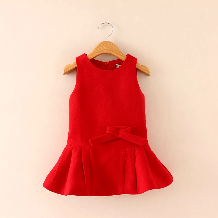 Однотонная одежда принцессы с круглым вырезом для маленьких девочек в стиле