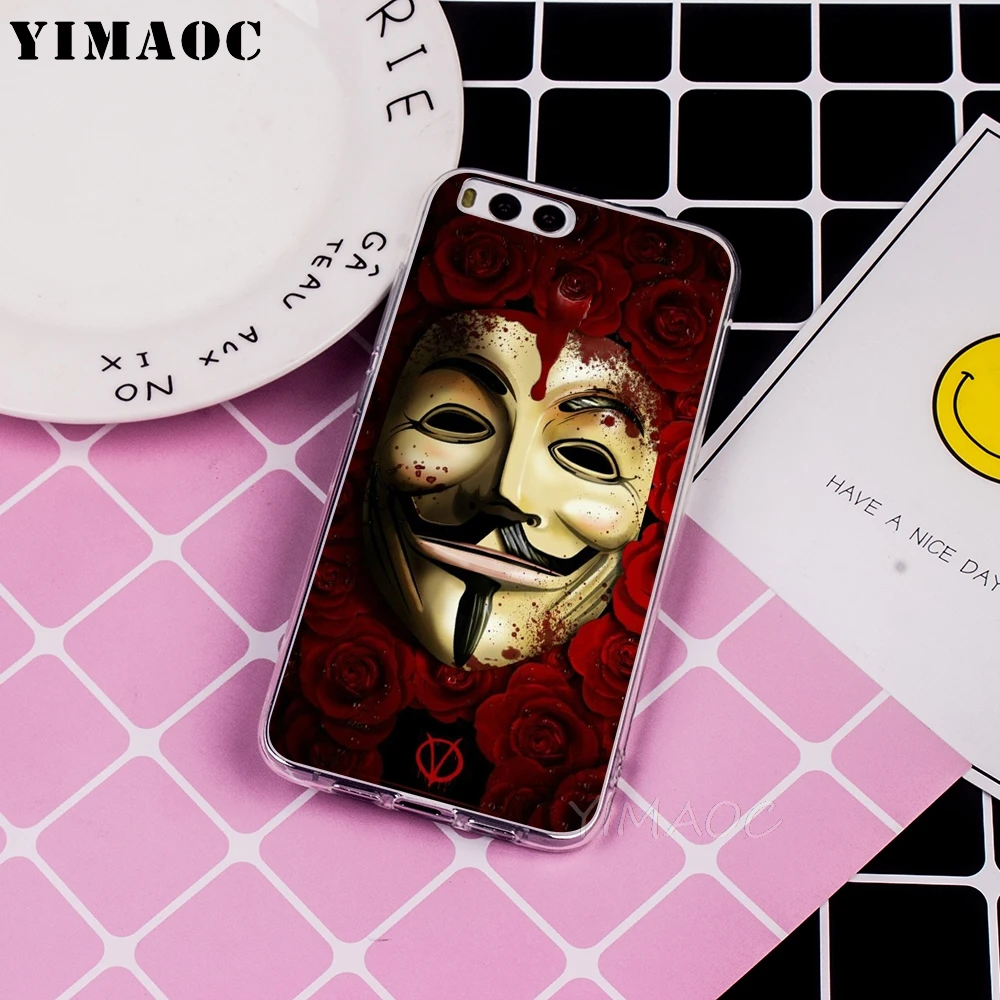 YIMAOC V for Vendetta design Soft TPU Case Xiaomi Redmi 6 4X 5A 4A S2 Note 4 5 Pro Plus Mi 8 9 SE A2 A1 MiX 2S MAX 3 |