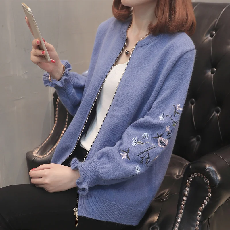 Осенние женские свитера с круглым вырезом и длинными рукавами свободные топы