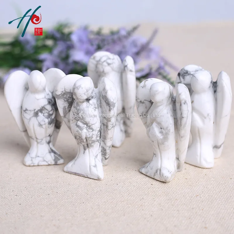 5 шт. Горячая saie белый бирюзовый кварц Ангел Форма кристалл исцеления Рейки