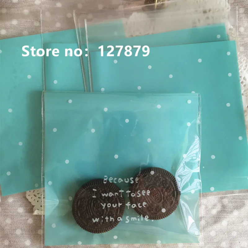 50pcs/lot 14x14cm 3 colors Plastic Christmas Gift Bag White Dots OPP Birthday Party Wedding Cookie Candy Packaging | Дом и сад