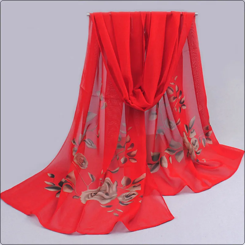 style 3 color 1 Весенне-осенний модный шифоновый шарф 160*50 см, шарфы с принтом птиц и цветов, шаль для женщин, Дамская Пашмина, 24 цвета - Цвет: style 3 color 1