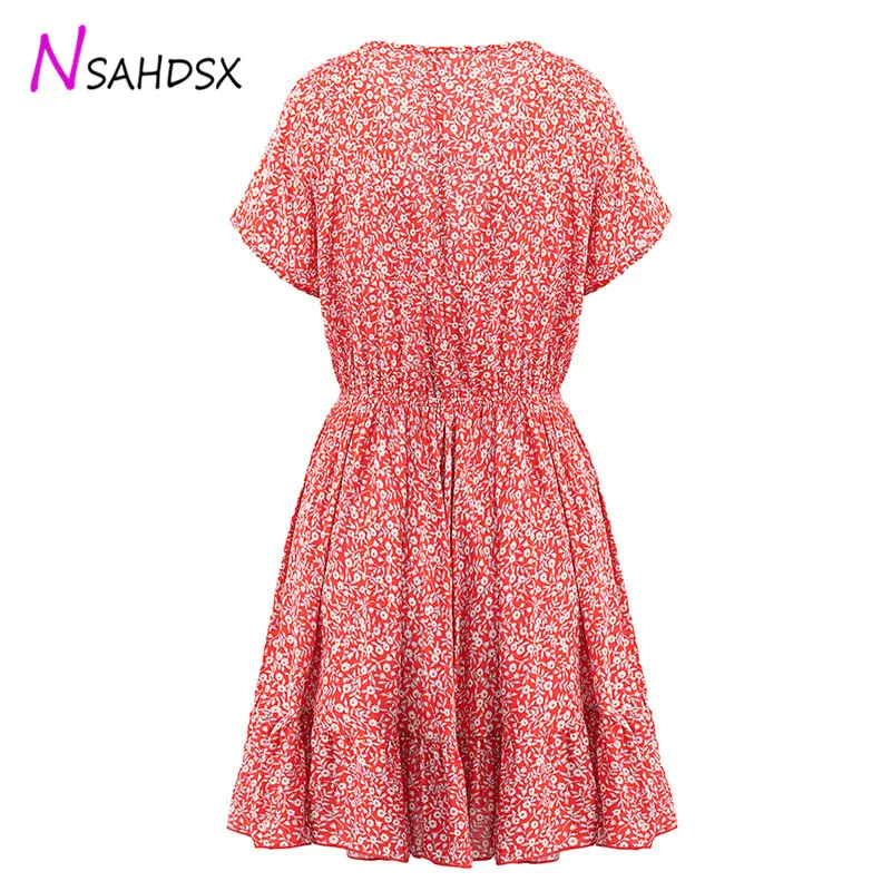 Платье Vestido платье летние женские мини платья с цветочным рисунком 2019 новые