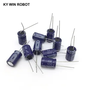 10 шт. алюминиевый электролитический конденсатор 68 мкФ 100 V 10*17 мм frekuasi tinggi радиальный электролитический конденсатор