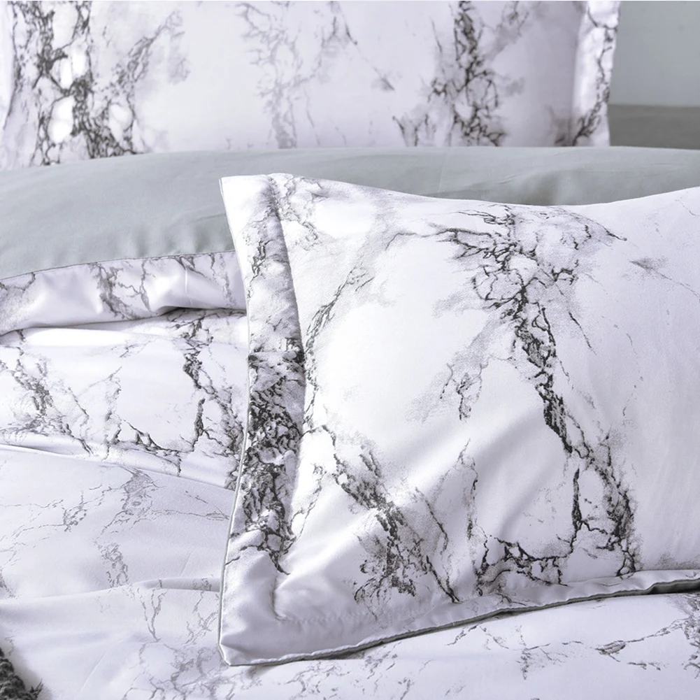 Modern Simple Marbled Printed Bedding Plain Three-piece Set without Sheet Set Marble Duvet Cover Bedding Set ropa de cama marmol