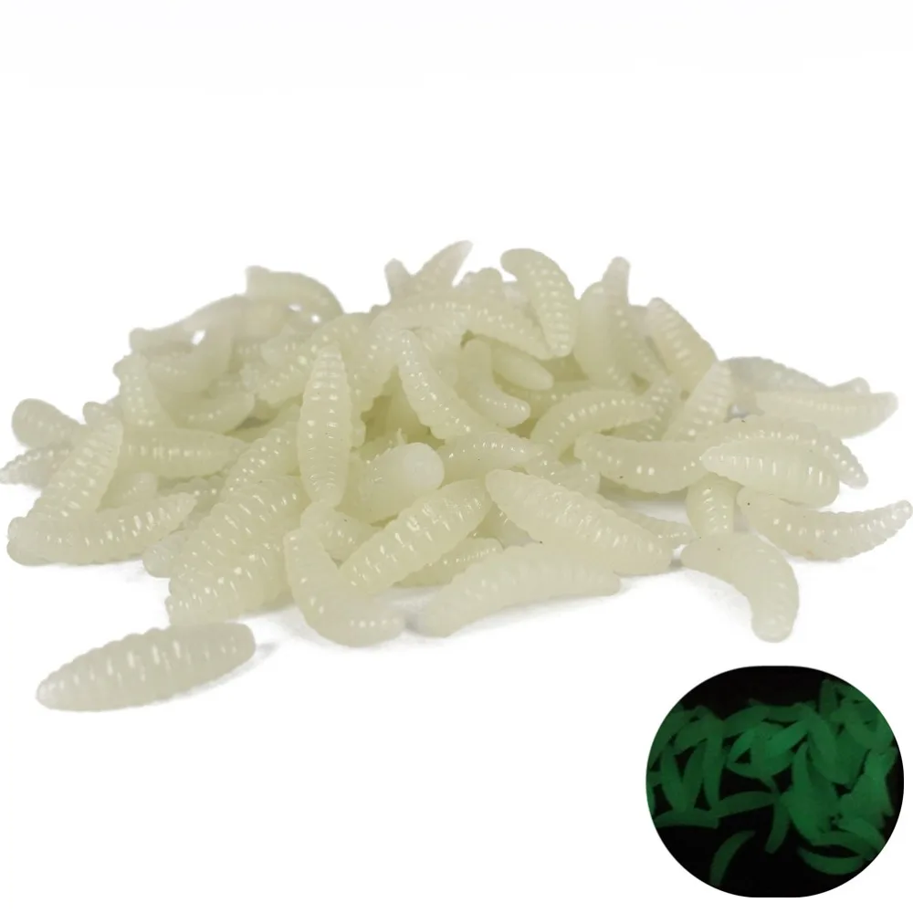 2 см 0 3g 50/100 шт. личинка мягкие приманки арт запах червей светящиеся рыболовные для