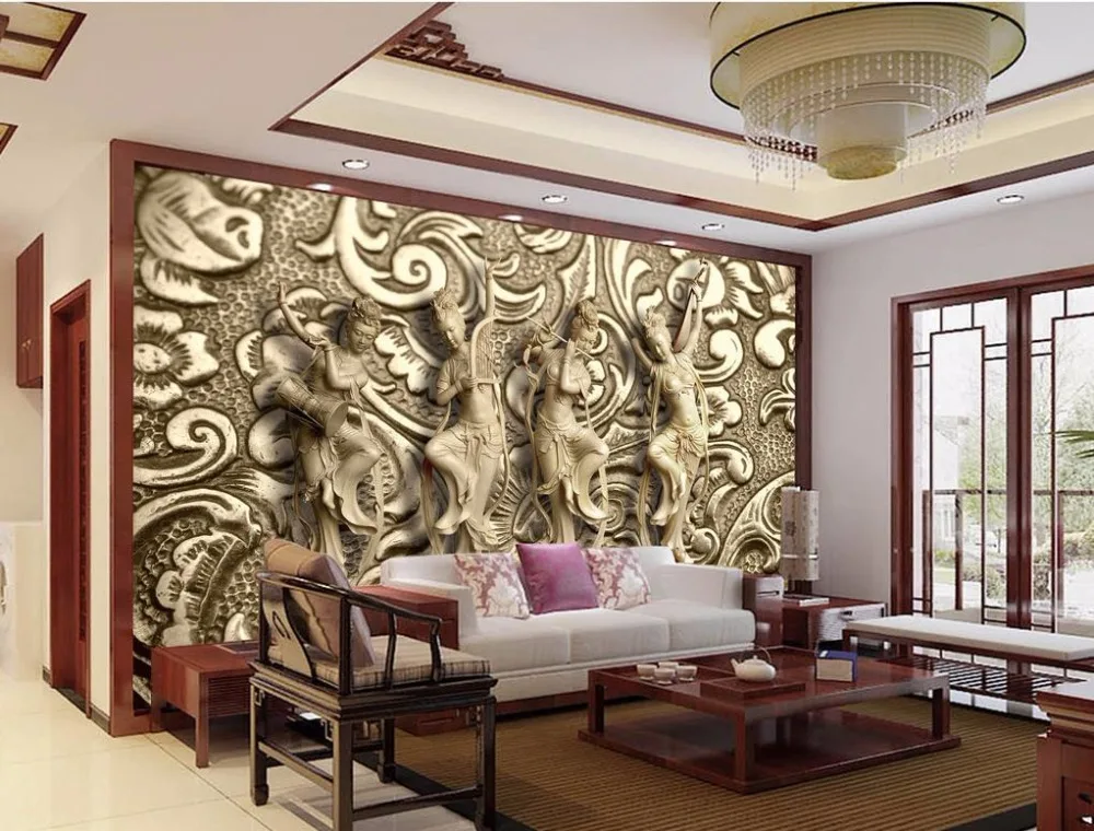 Большие 3D обои фрески фотообои для гостиной красивая девушка рельефные стен 3 d ТВ