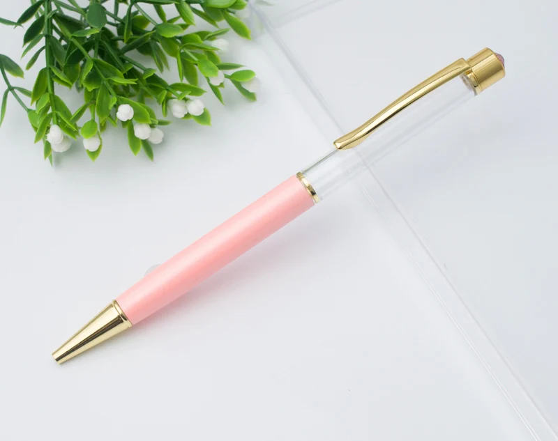 18 Lightpink Высококачественные, для творчества Сделано Кристалл Цветной шариковая ручка металл пустая ручка день рождения подарок ко Дню Святого Валентина цвет опт - Цвет: 18 Lightpink
