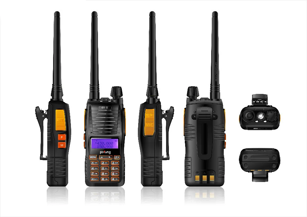 Baofeng GT 5 VHF/UHF 136 174/400 520 MHz двухдиапазонный FM Ham двухсторонняя Радио рация с двойным PTT