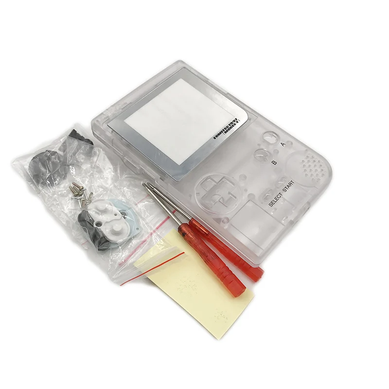 clear case yin lens Полный Чехол, корпус, Замена корпуса для игровой консоли Gameboy Pocket для GBP, чехол с кнопками, комплект - Цвет: clear case yin lens