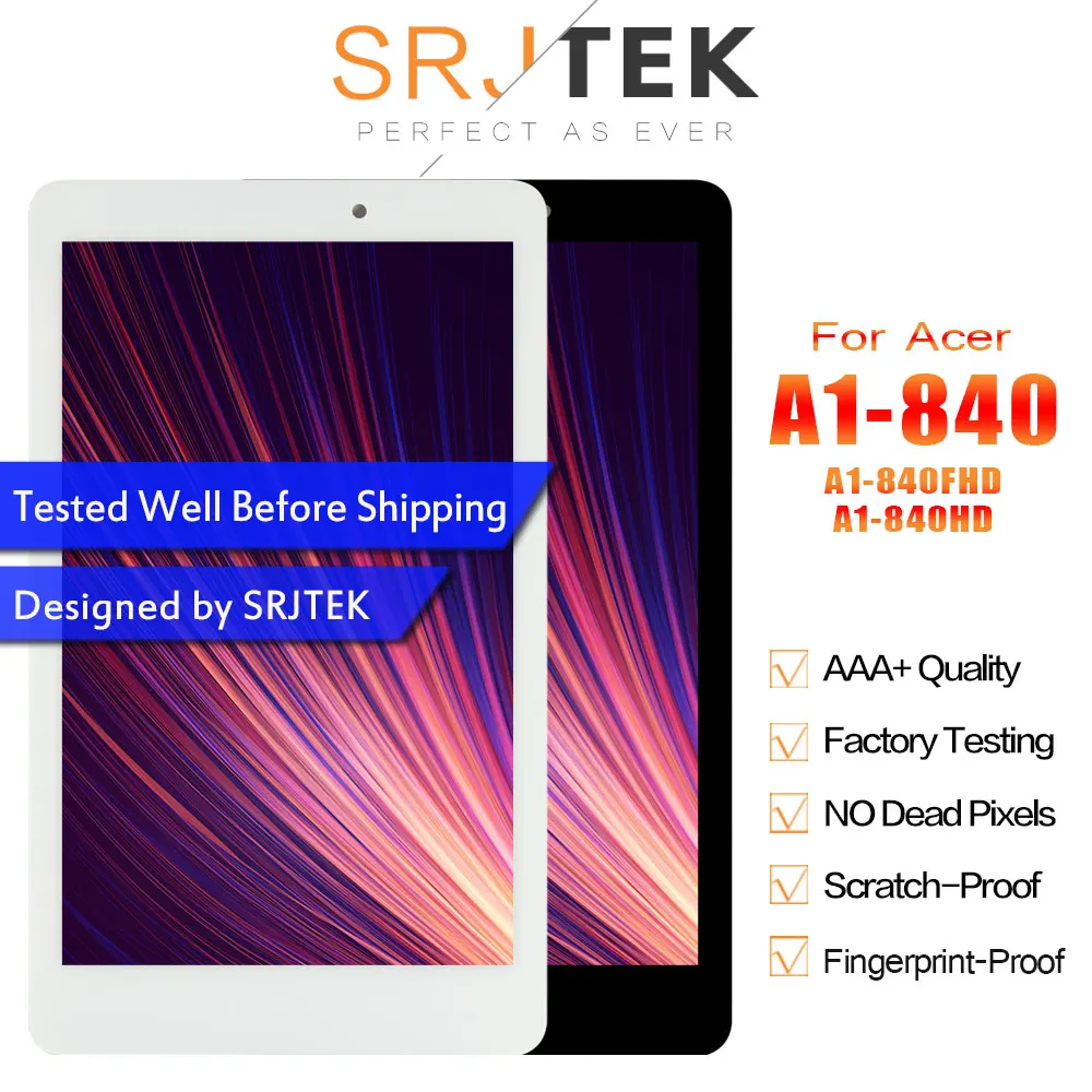 SRJTEK 8 &quotЖК дисплей для Acer Iconia Tab A1 840FHD 840 840HD ЖК дисплей|lcd display matrix|replacement touch screentouch