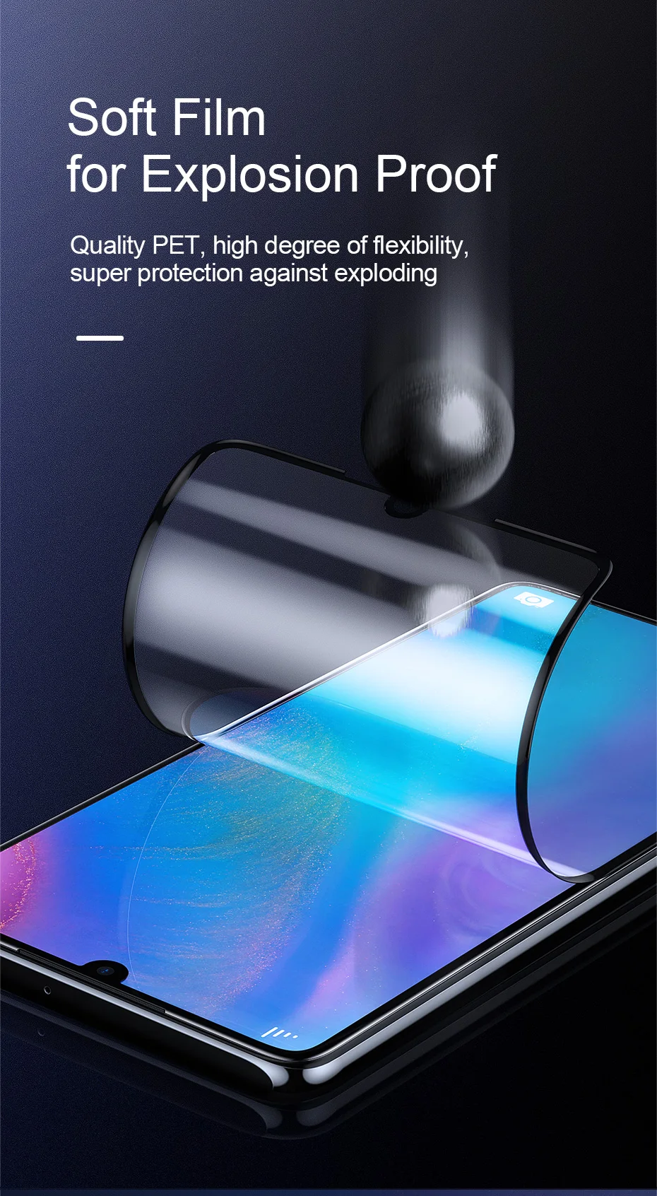 Baseus 0,15 мм ультра тонкий мягкий протектор экрана для huawei P30 полноэкранный изогнутый противовзрывная Защитная пленка для Защитное стекло для телефона пленка