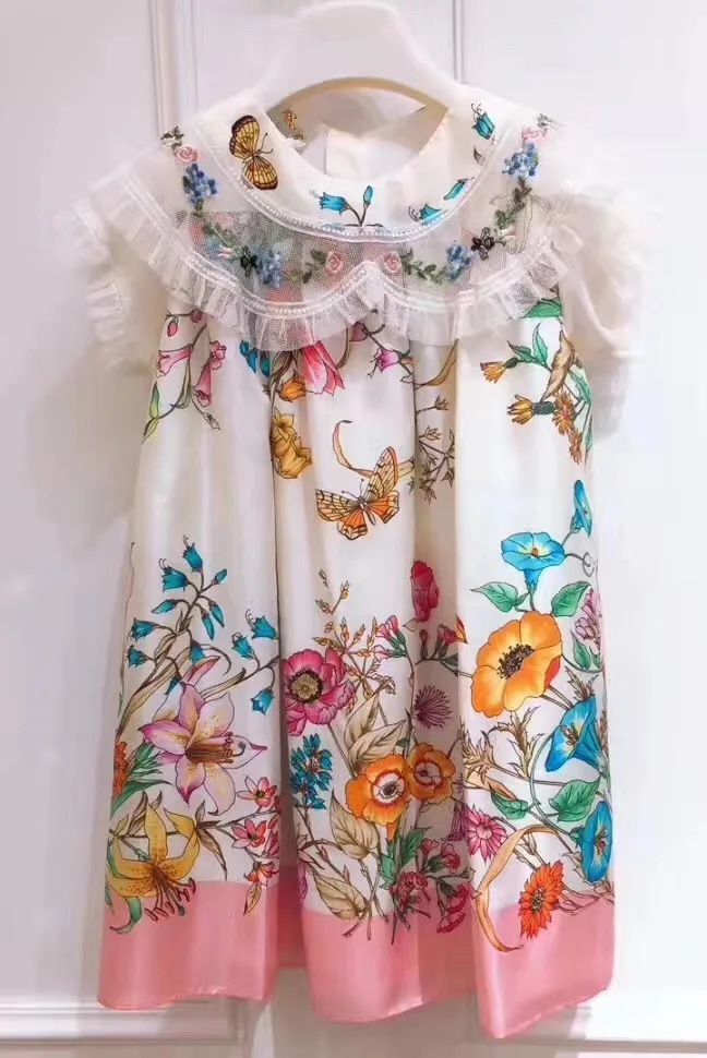 Новое летнее платье для девочек с цветочным принтом эксклюзивная летняя одежда