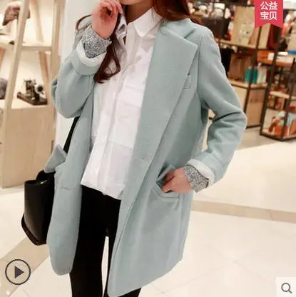 Женское зимнее шерстяное пальто разноцветная шерстяная куртка с длинным рукавом