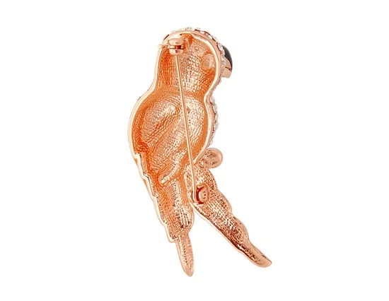 18K RGP Red Crystal Parrot Brooch LHP-2727D | Украшения и аксессуары