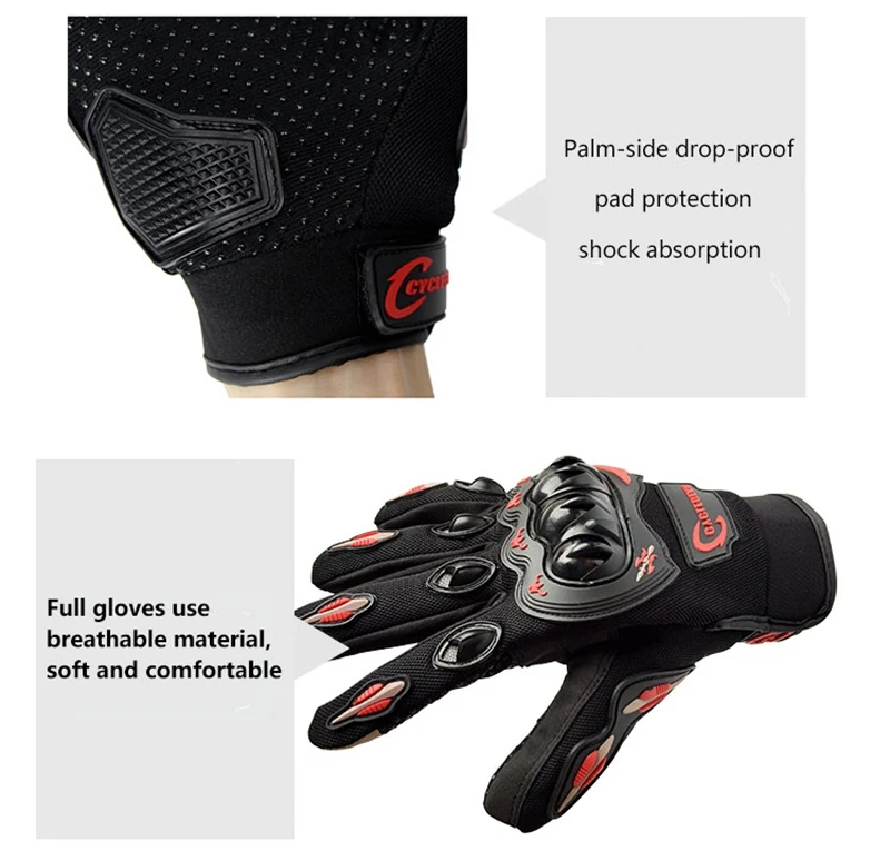 Cyclegear CG666 защита суставов мотоцикл полный палец перчатки экран-Touch мотокросса от Дорожные Перчатки ATV Racing Guante