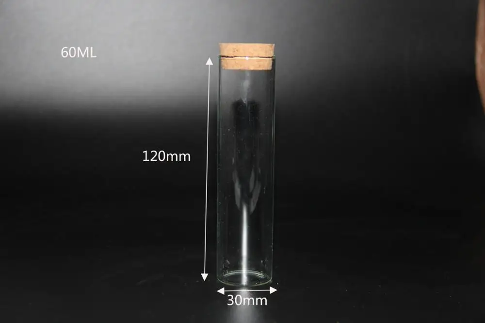 30 120mm 60ml 2 шт 15 мл 25 мл 30 мл 35 мл 40 мл 50 мл 60 мл прозрачная стеклянная бутылка пустые банки пробковая бутылочка с пробкой Свадебный дом DIY бутылки желаний - Цвет: 30 120mm 60ml