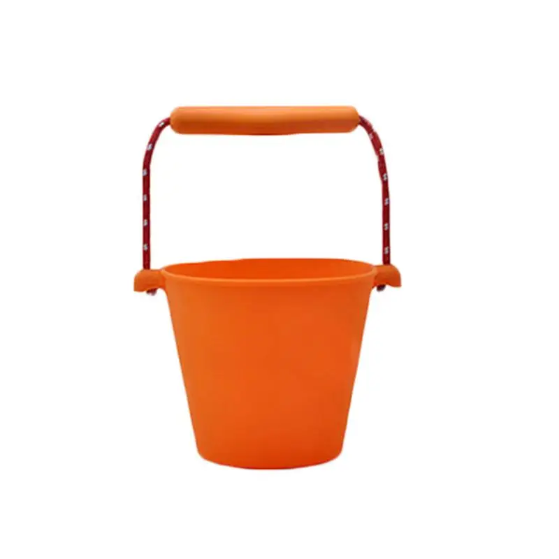 Orange Детские Игрушки для ванны, Пляжное ведро, силиконовое складное ведро для рук, детское пляжное песочное игровое ведро для воды, цветное ведро - Цвет: Orange