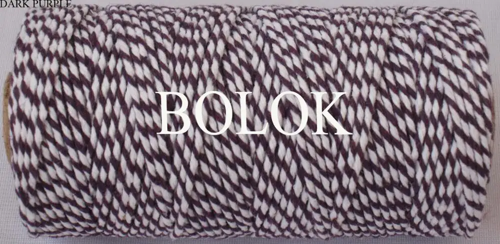 1 piece(110yards) 19 kinds color choose double color Cotton Baker twine(dia.: 2mm for gift packing, cotton twine 12ply BY EMS - Цвет: dark purple