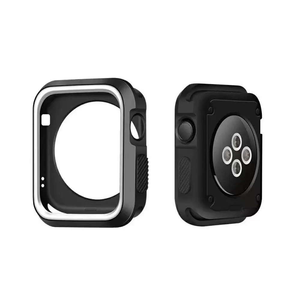 Двойной Мягкий силиконовый чехол DAHASE для Apple Watch с полной защитой iWatch серии 1 2 3 42
