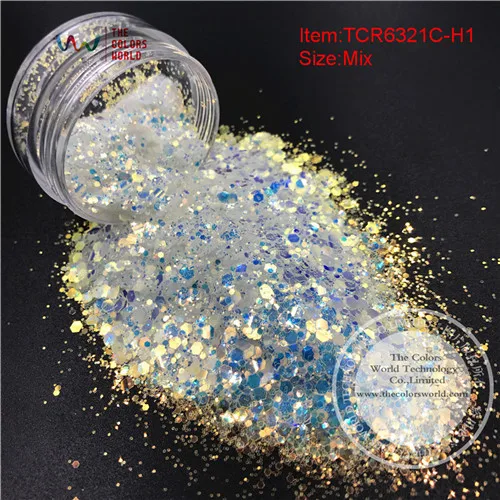 TCR6321C-H1 50g TCT-052, Рождественская, Снежная серия, 12 видов, белый цвет, глайтер, блестки для украшения ногтей, краска для тела, сделай сам, украшение - Цвет: TCR6321C-H1 50g