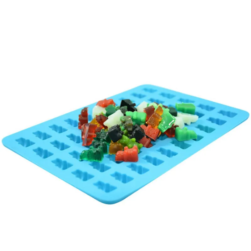 50 отверстие Gummy медведи силиконовые формы жесткая силиконовая форма для конфет и шоколада формочка для десерта помадка торт украшения инструменты для выпечки вечерние принадлежности