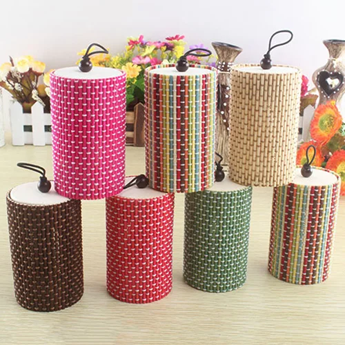 Уникальный цилиндрические украшения бамбуковый деревянный органайзер для