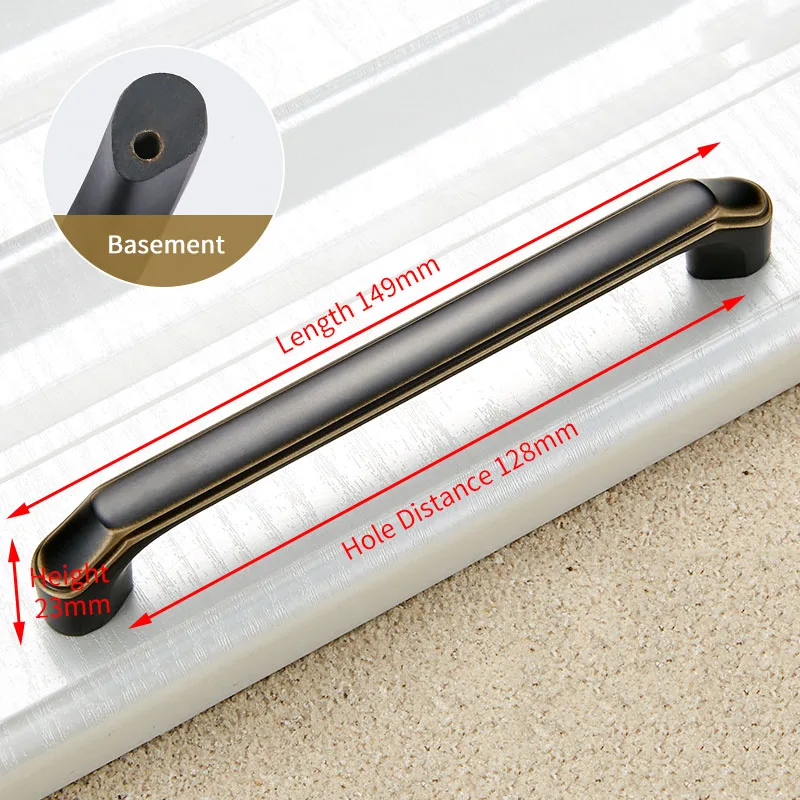 Handle-8065-128BB KAK винтажные черные бронзовые ручки шкафа Европейский китайский стиль ручки ящика дверные ручки для гардероба оборудование для обработки мебели - Цвет: Handle-8065-128BB