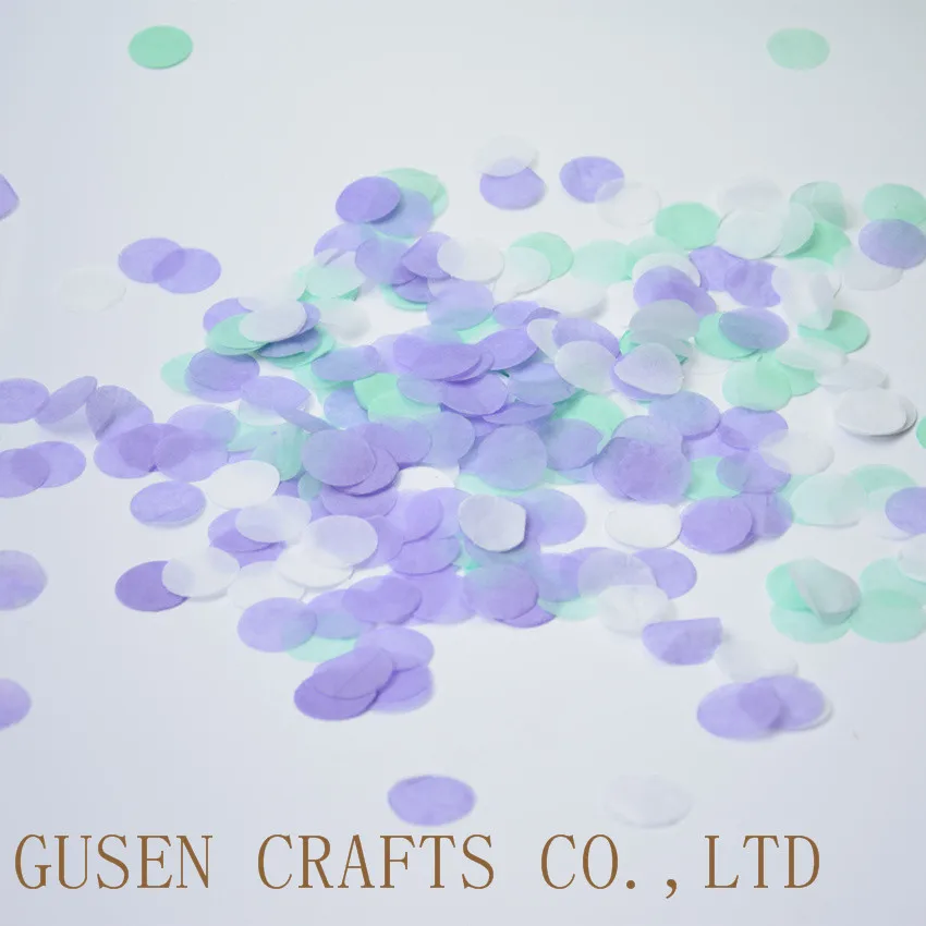 

Мятный зеленый светло-фиолетовый белый бумажный круг Конфетти Для детей день рождения украшения поставки 2000 шт