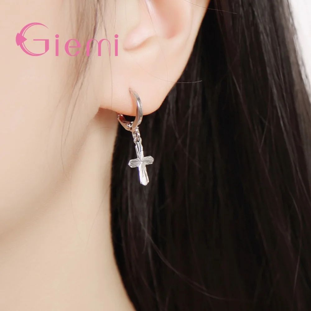 Женские и мужские серьги в стиле панк рок круглые висячие кресты из