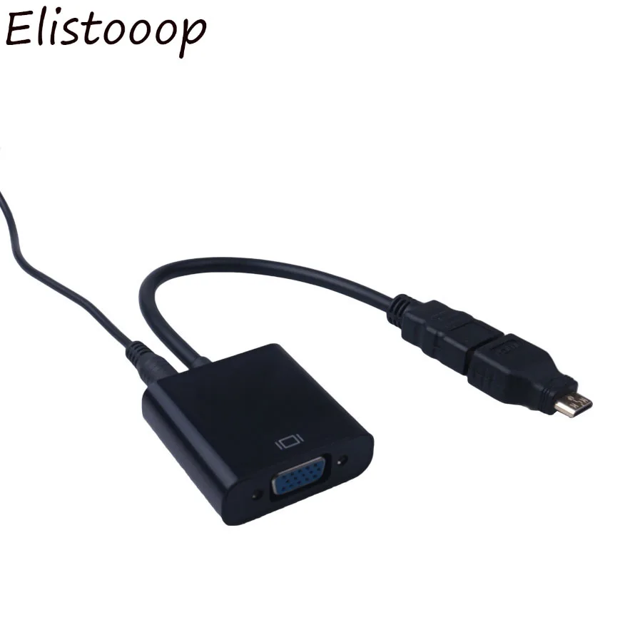 Elistooop адаптер HDMI-VGA Micro HDMI Mini штекер Адаптер VGA гнездо 1080p конвертер чипсетов для Xbox