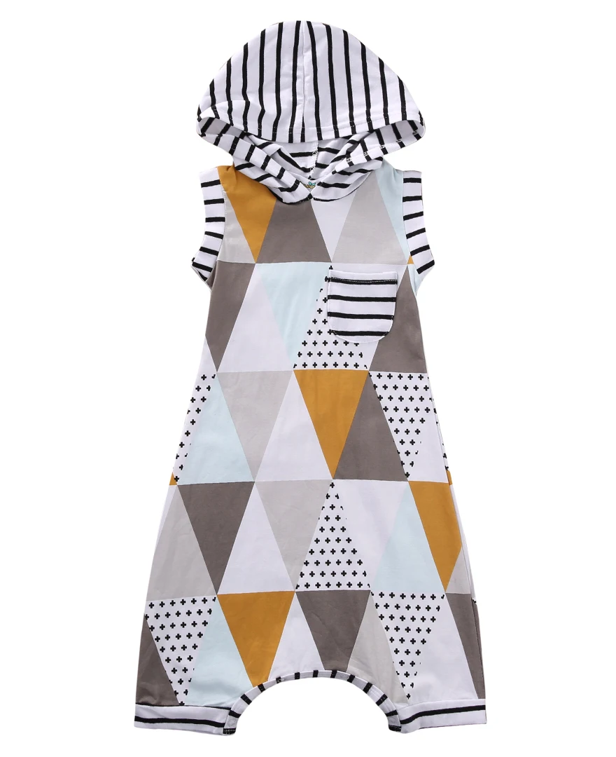 Одежда для маленьких мальчиков и девочек Модный комбинезон без рукавов с