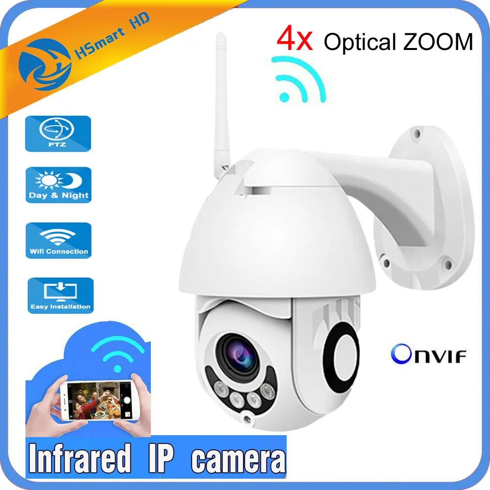 4x оптический зум ip-камера WiFi 2MP 1080P Беспроводная PTZ скоростная купольная CCTV IR Onvif камера наружного видеонаблюдения ipCam
