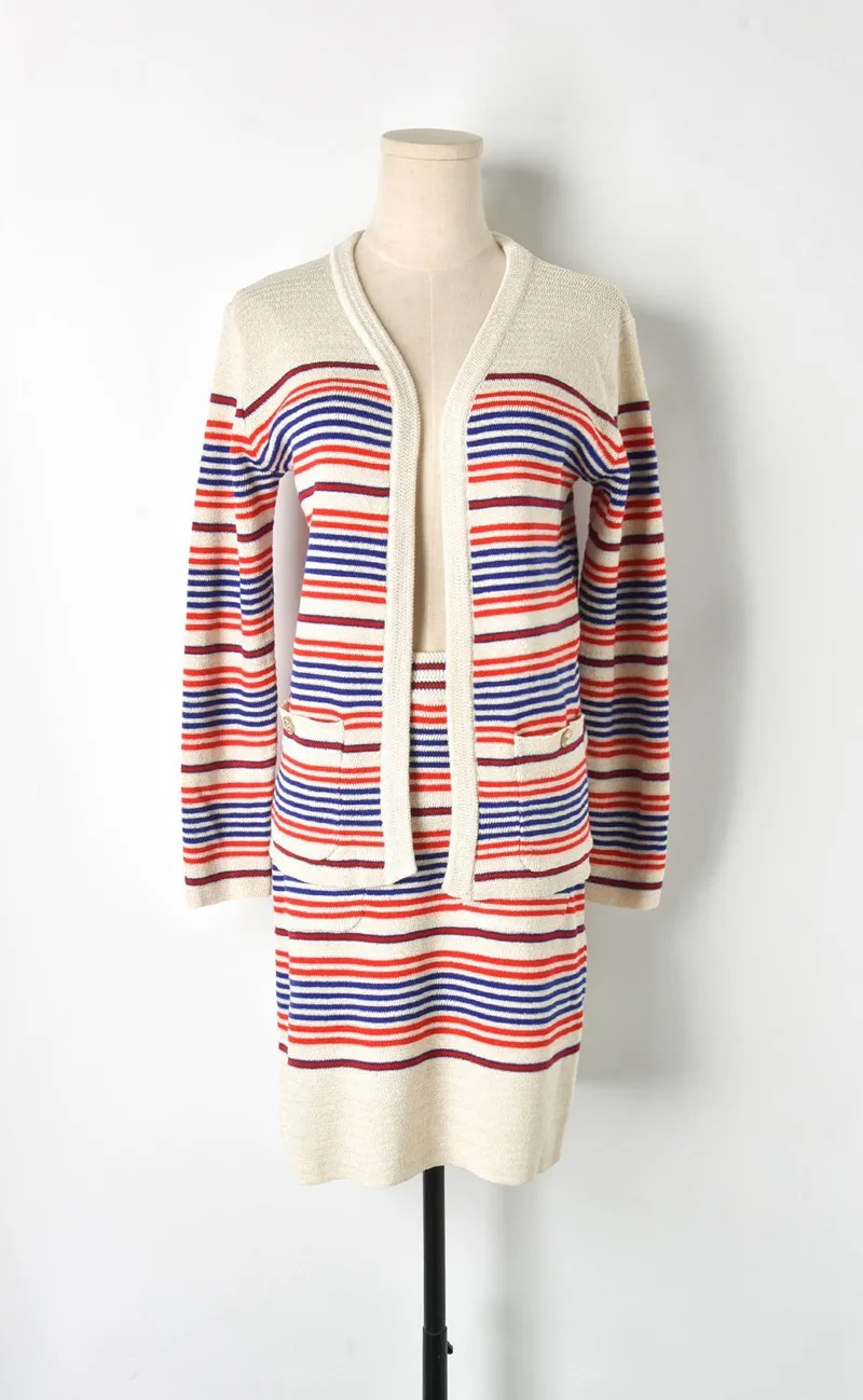 2019 Women's Sweater Cardigan Runway Designer Vneck Striped Open Stitch knitted sweater Spring Female Caridgan Kawaii Streetwear |