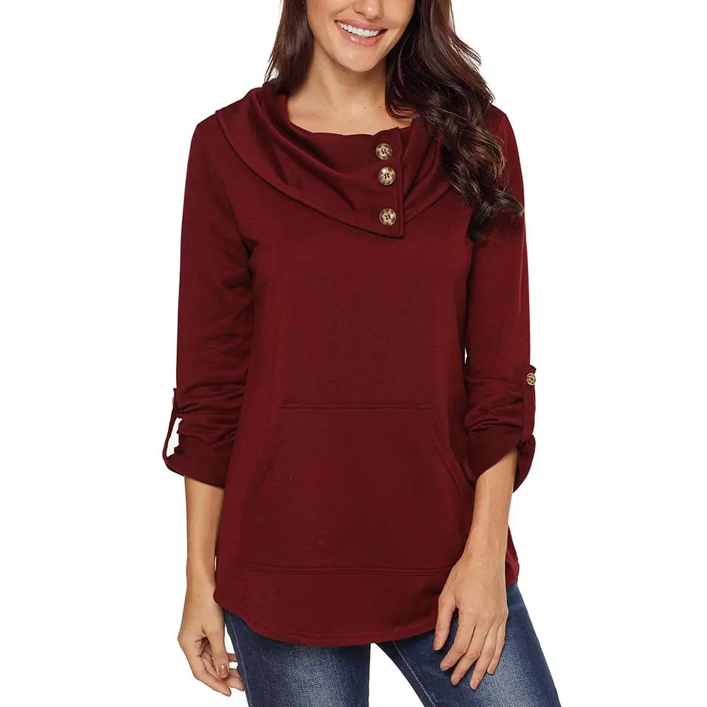 Новый женский модный осенний пуловер с воротником хомутом полосатый свитер