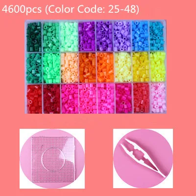 2 48 Цвета 5 мм Perler бисер образовательных головоломки игрушки 4600 шт./компл. Хама бусины для детей 3D головоломки игрушки "Сделай своими руками" предохранитель Pegboard - Цвет: 2