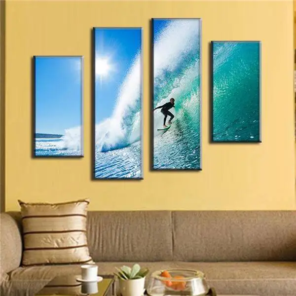 4 шт./компл. Современный Морской пейзаж холст принты для серфинга на Гавайских