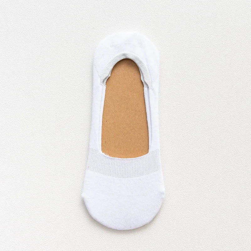 white 5 пар/партия, хлопковые носки, тапочки женские летние короткие невидимые нескользящие носки-башмачки Забавные милые белые носки - Цвет: white