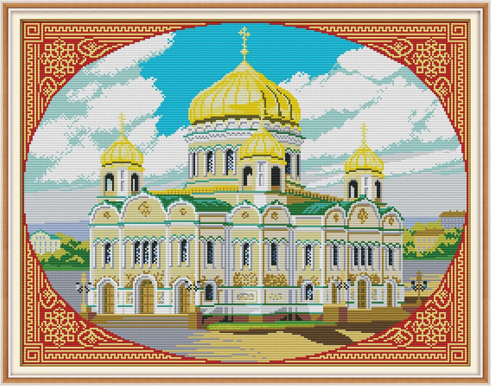 Набор для вышивки крестиком Собор Христа спасательный aida 14ct 11ct печать на холсте