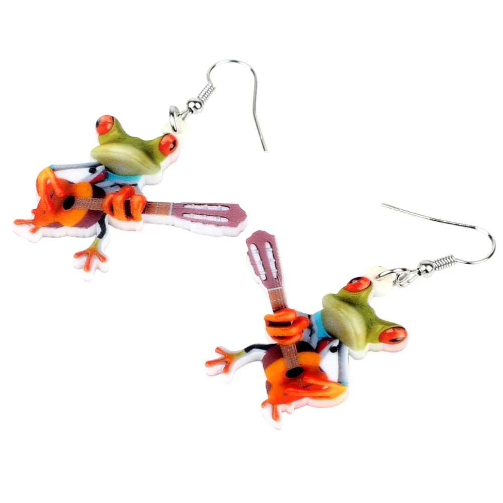 Акриловая Новинка Bonsny гитарист лягушка искусственное мультяшное милое животное
