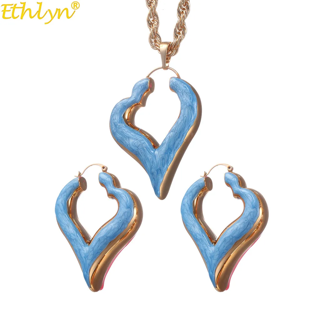 Комплект из колье и серёг с подвеской в виде сердца|Ювелирные наборы| |