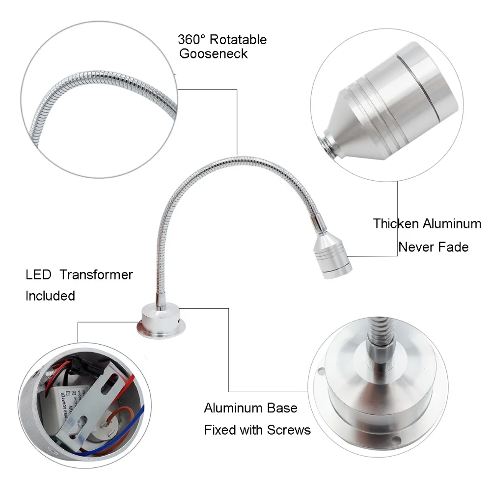 Светодиодный мини прожектор с креплением на поверхность 3 Вт вращающийся 360