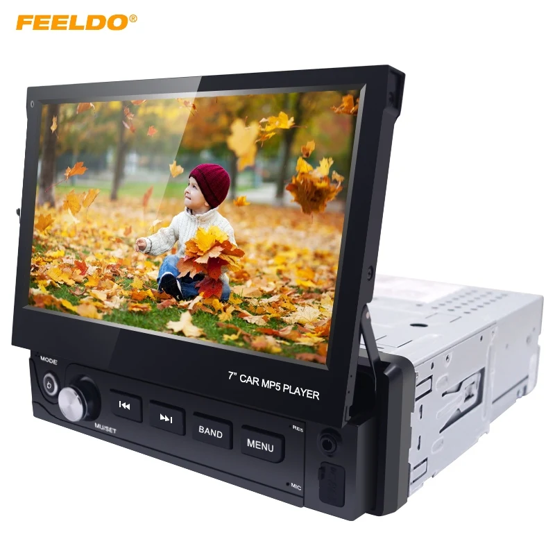 FEELDO 7 дюймов 1DIN In-dash Manumotive ультра тонкий WinCE Автомобильный Bluetooth Радио USB 1080P MP5 супер плеер