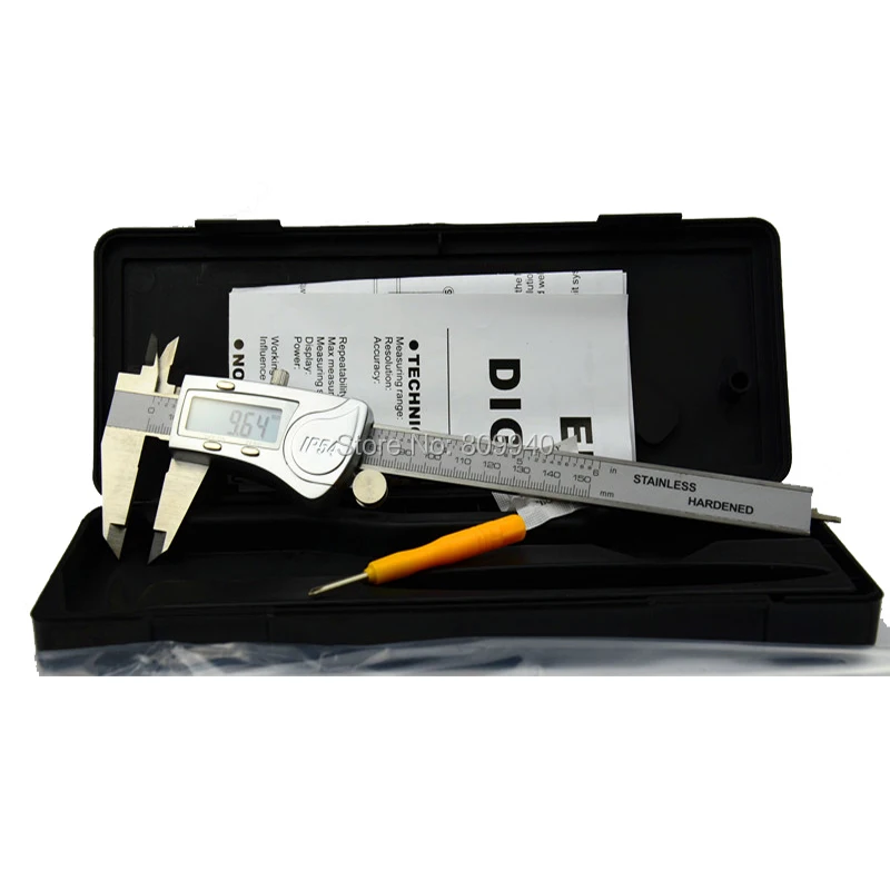 150 мм Большой ЖК-дисплей из нержавеющей стали электронный цифровой суппорт IP54